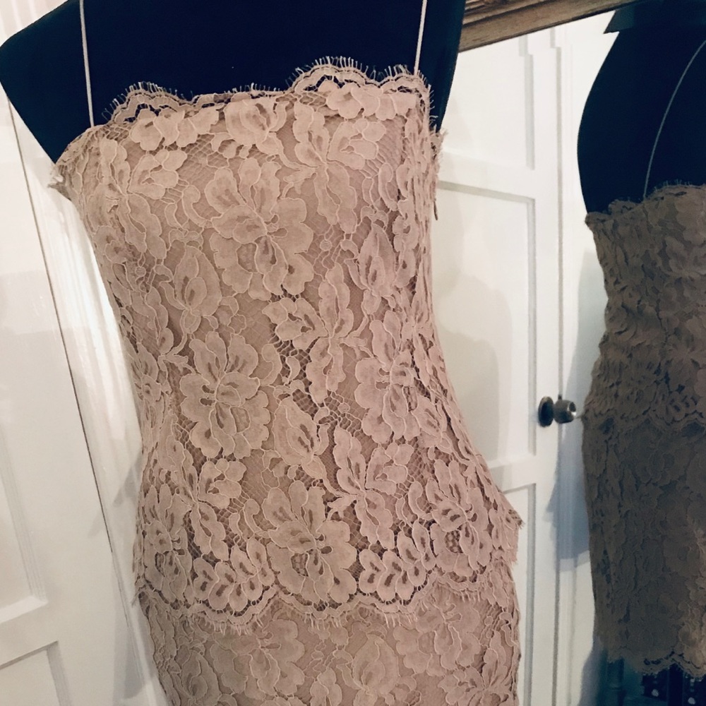 2 piece Taupe lace Ralph Lauren.